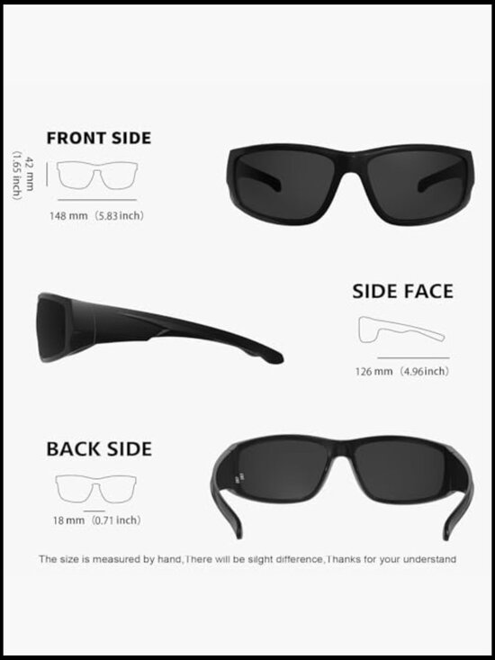 TR90 Ultralight Wrap Around Sunglasses, XL Size for Big Heads, UV400 Protection main image 4